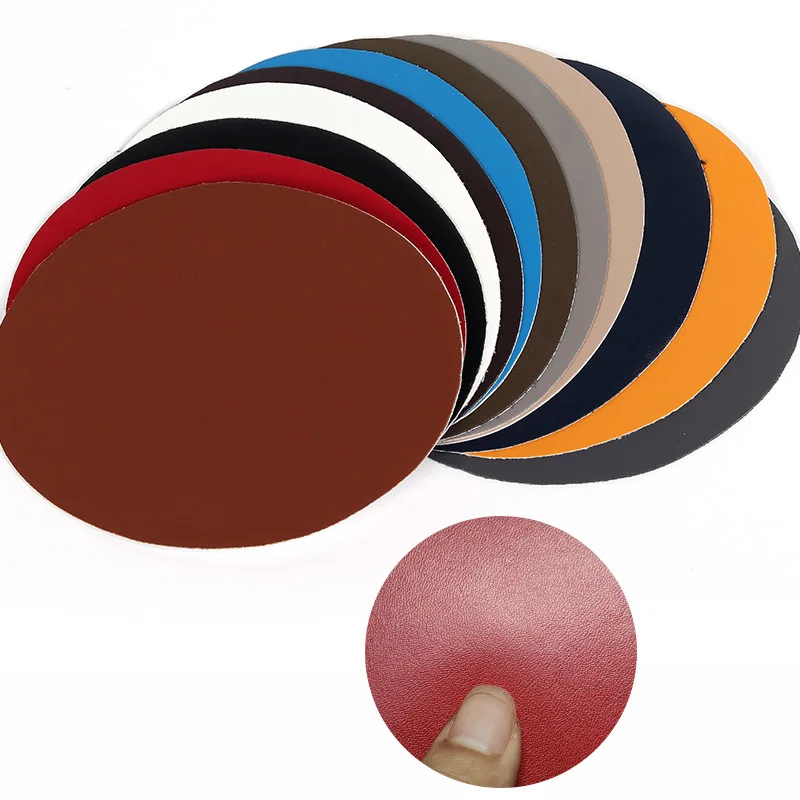 

13.5*11CM Round Leather Self Adhesive Patches On Leather jacket Clothes Washable Fine grain imitation leather car sofa repair