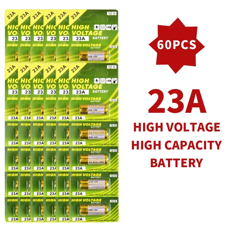 

NEW 12V 23A Alkaline Battery A23 E23A K23A L1028 58mAh 5-60PCS for Remote Control, Doorbell, Toys, Flashlight (Premium Quality)