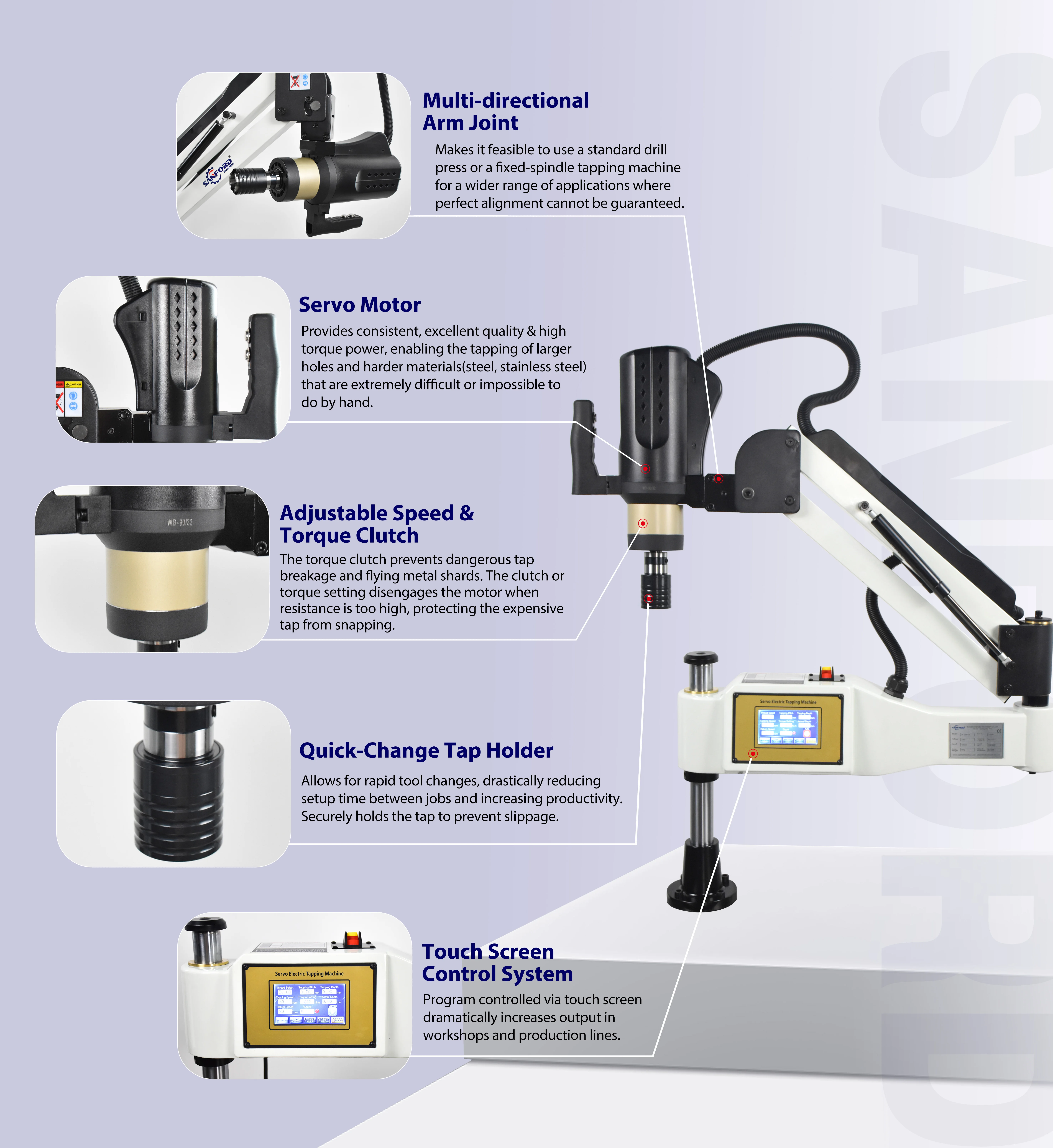 Portable electric tapping machine M6-M36 for metal industry Product category Machine tool equipment