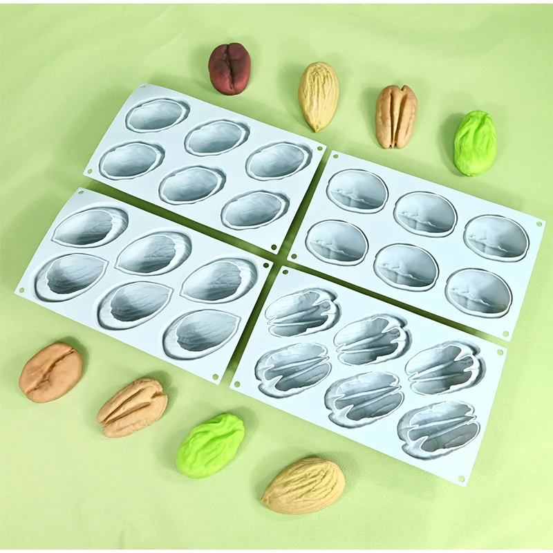 Dorica Large Almond/pistachio/pecan/coffee Bean Pudding Mousse Silicone Mold Diy Chocolate Ice Cream Mould Cake Decorating Tools