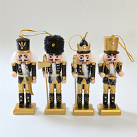 4Pcs 12.5CM Wooden Nutcracker Puppet Soldier Decoration Creative Painted Nutcracker Soldier Model Doll Christmas Ornaments