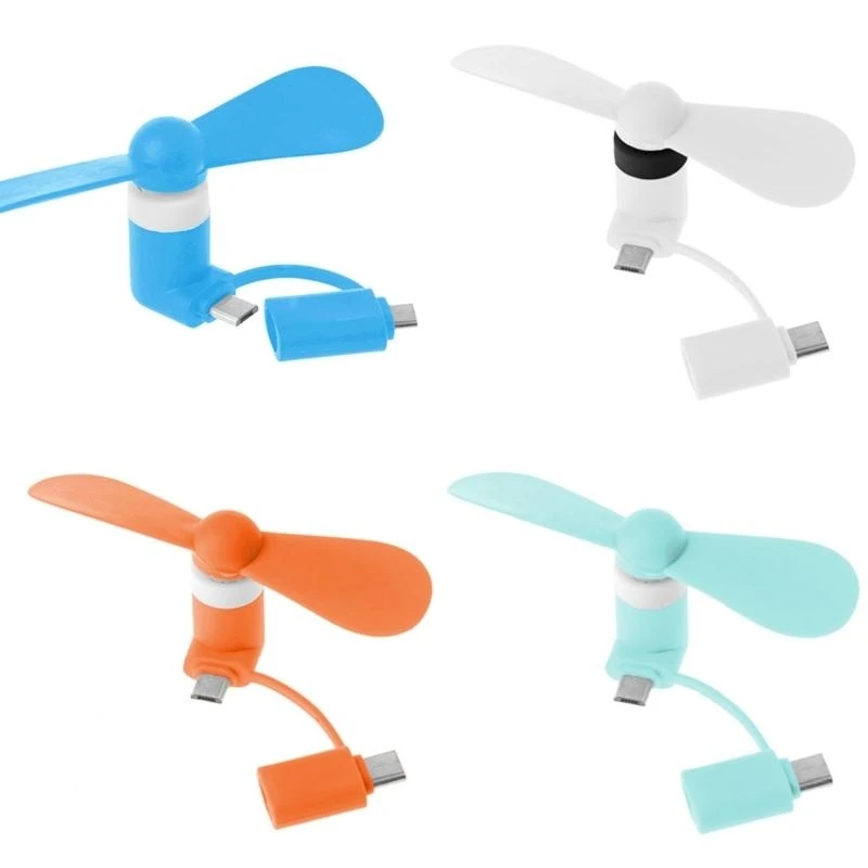090F Mini милый USB-вентилятор типа C Съемный Гаджеты Низкая мощность для телефонов
