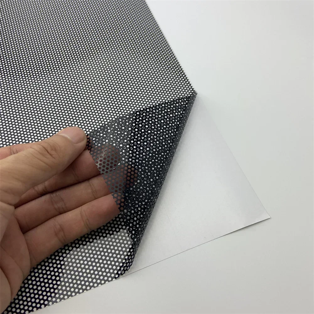 Car Windshield Sunshade Perforated Vinyl Stickers Sheet Auto Window Sunshade Film Mesh Decorative Decals
