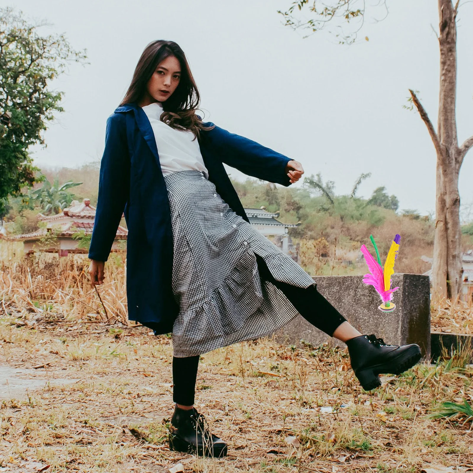 10 قطع ملونة للأطفال Jianzi الريشة القدم اللياقة البدنية الركل الرياضة في الهواء الطلق لعبة الريشة القدم لعبة رياضية #4