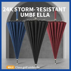 Musan New 24 Ribs Long Handle Female UV Umbrella Parasol for Men Integrated Button Automatic Large Wind-Resistant rain umbrella