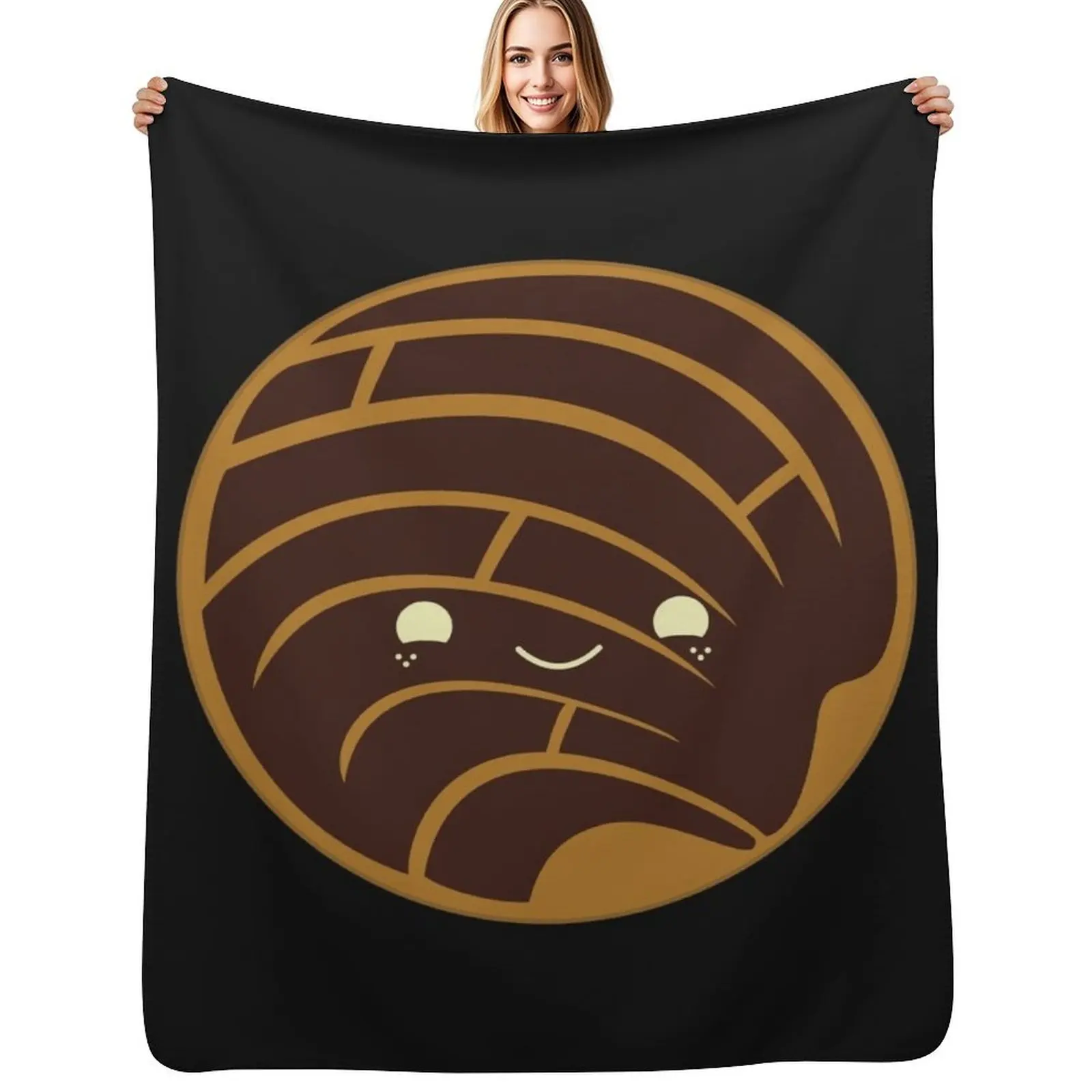 Manta Decorativa de Chocolate Concha Pan Dulce (Pan Dulce Mexicano), Manta Suave y Acogedora para Decoración del Hogar