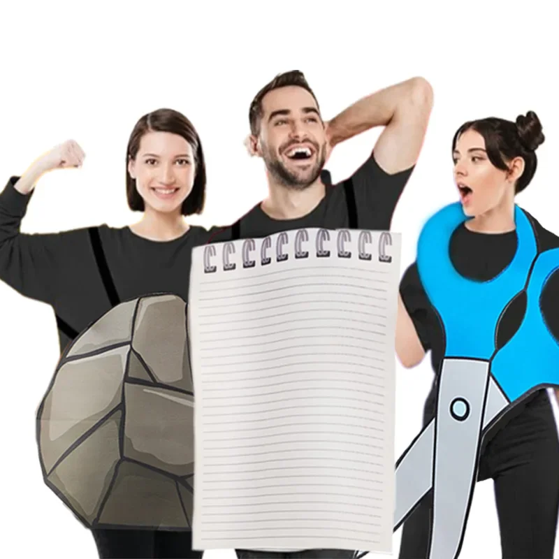 じゃんけんファミリーコスチュームセット 楽しいハロウィンコスチューム 3点セット 大人用面白いグループハロウィンコスチューム