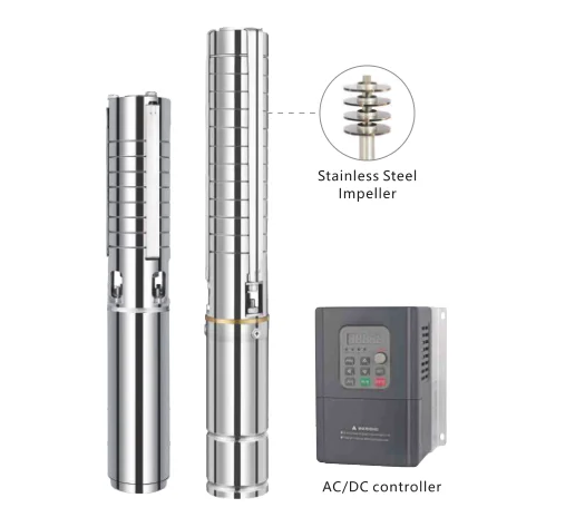 

4 Inch 4KW 5.5HP Solar Deep Well Submersible Pump For Agriculture Irrigation WIth 2 Inch Outlet