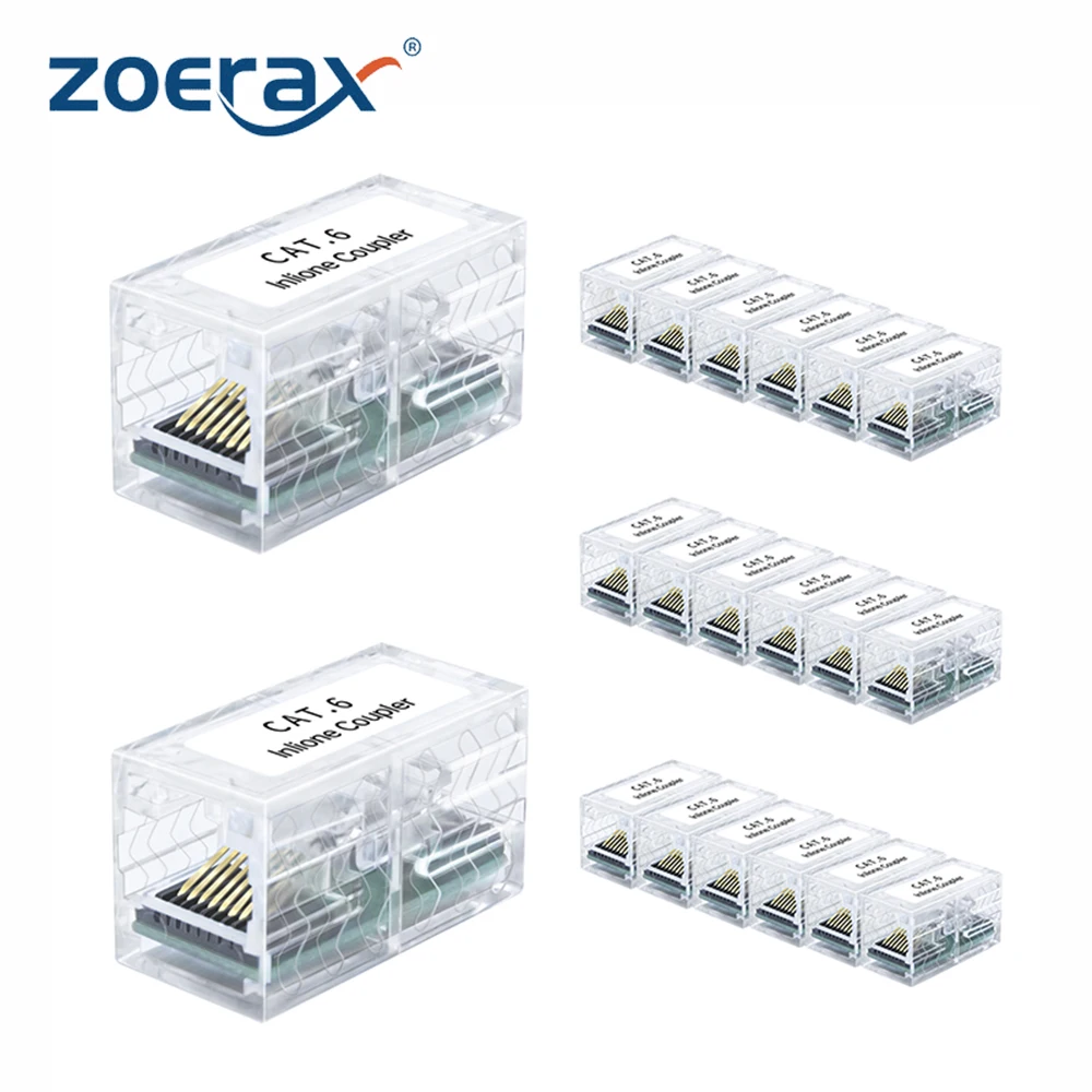 

ZoeRax Female to Female RJ45 Ethernet Coupler Adapter for Cat5E Cat6 Cat7 Network Cable Extender