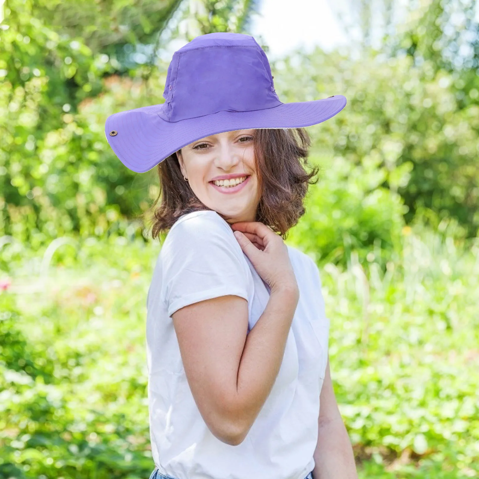 

Uv Protection Fisherman Wide Brim Lightweight Adjustable Chin Strap Sun Hat For Fishing Cycling Hiking Outdoor Activities Bucket