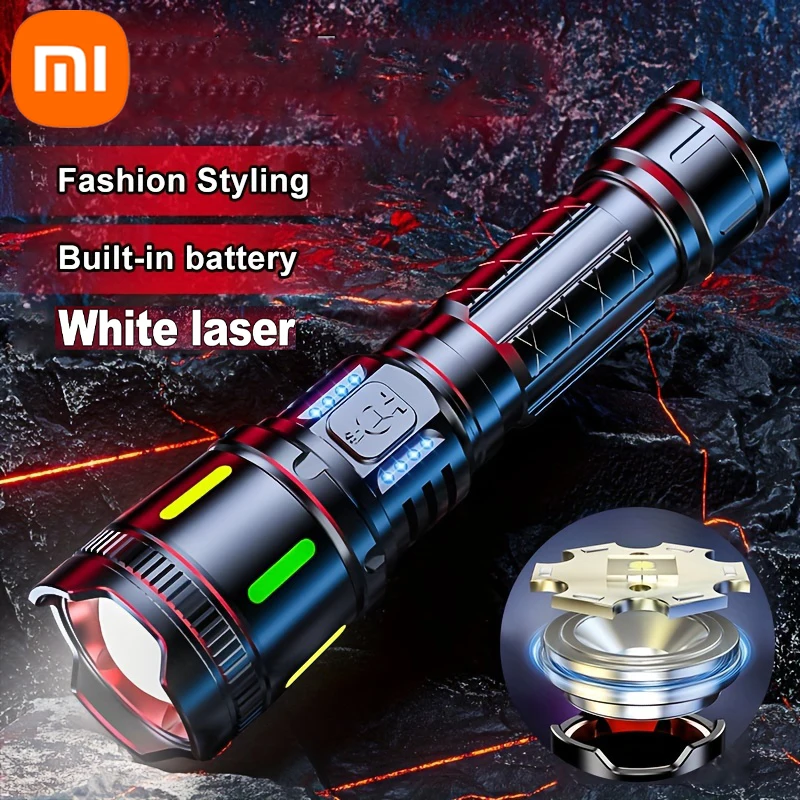 Xiaomi Strong Light Flashlight Digital Display Rechargeable Multifunctional Outdoor Camping Zoom With Side Light Flashlight