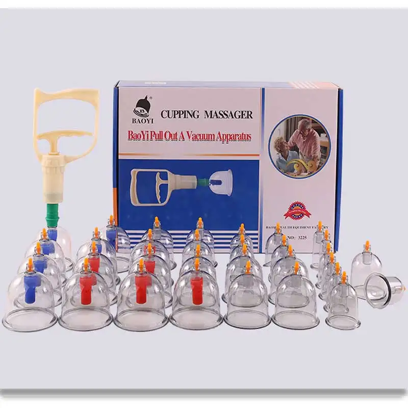 JianYouCare 24pcs/set Professional Vacuum Cupping Strong Suction Cups Body fatigue relief Therapy pump massager cans Health Care