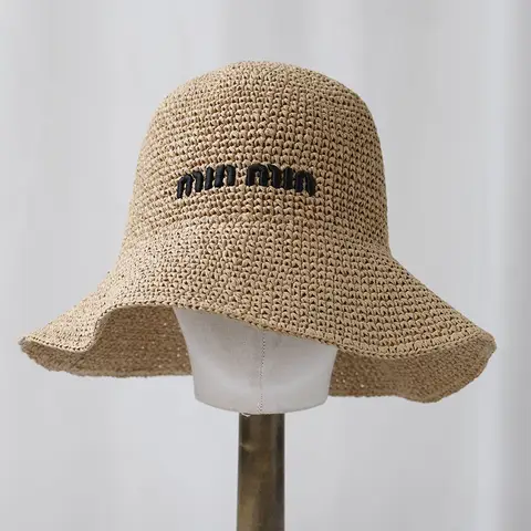 Nouvelles femmes Chapeau de soleil large bord chapeaux de plage femmes été Chapeau de paille pliable Chapeau de soleil Chapeau Femme plage Protection UV Casquette