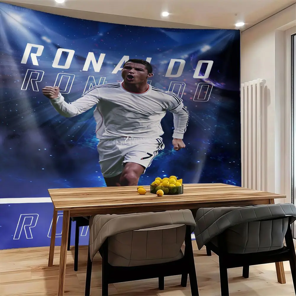Ronaldo Cosmic Star Print Tapestry Wall Hanging, High-Quality Digital Printed Wall Blanket Bedroom Decor for Fans