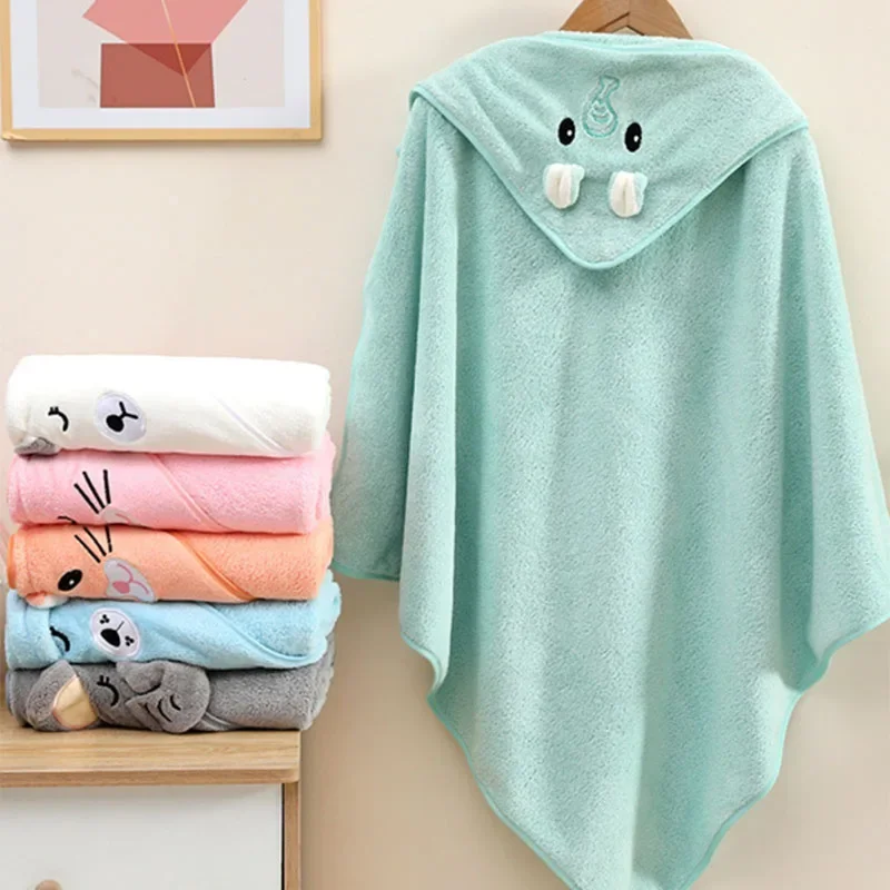 Cute Bath Towel for Baby Soft Absorbent Towel Newborn Swaddle Wrap Baby Blankets for Girls Boys Thick Hooded Bath Towel Cloak