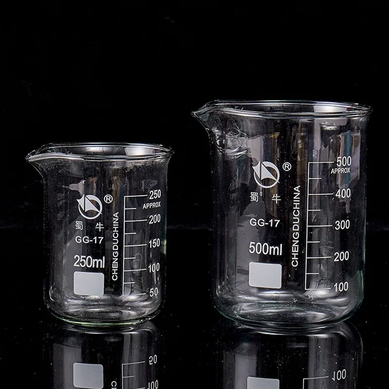 4pcs/set 5ml/10ml/25ml/50ml Glass Beaker Pyrex Beaker Lab Measuring Cup For Lab Or Kitchen Use