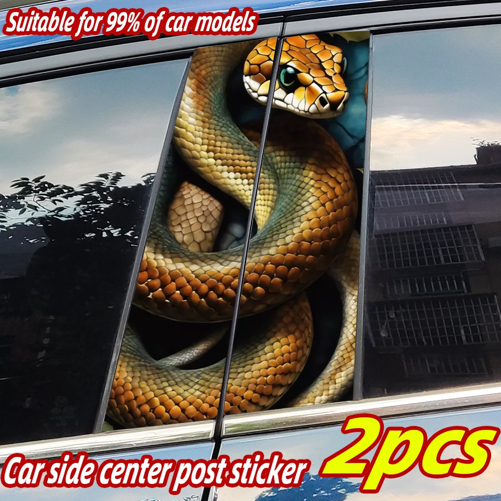 Venomous Snake Car Stickers Waterproof DIY Auto B-pillar Protective Decor Cover Scratches Universal Vehicle Decals Accessories