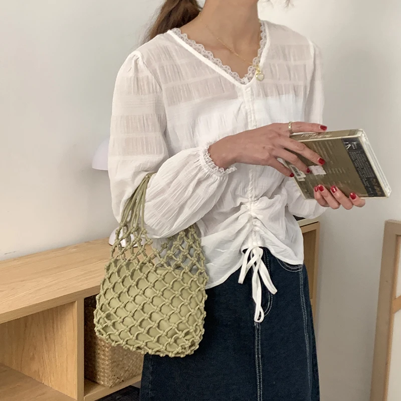 2023 Summer Casual Knitting Hook Small Net Bag Niche Trend Fashion Women\'s Bag Beach Holiday Tote Handbags