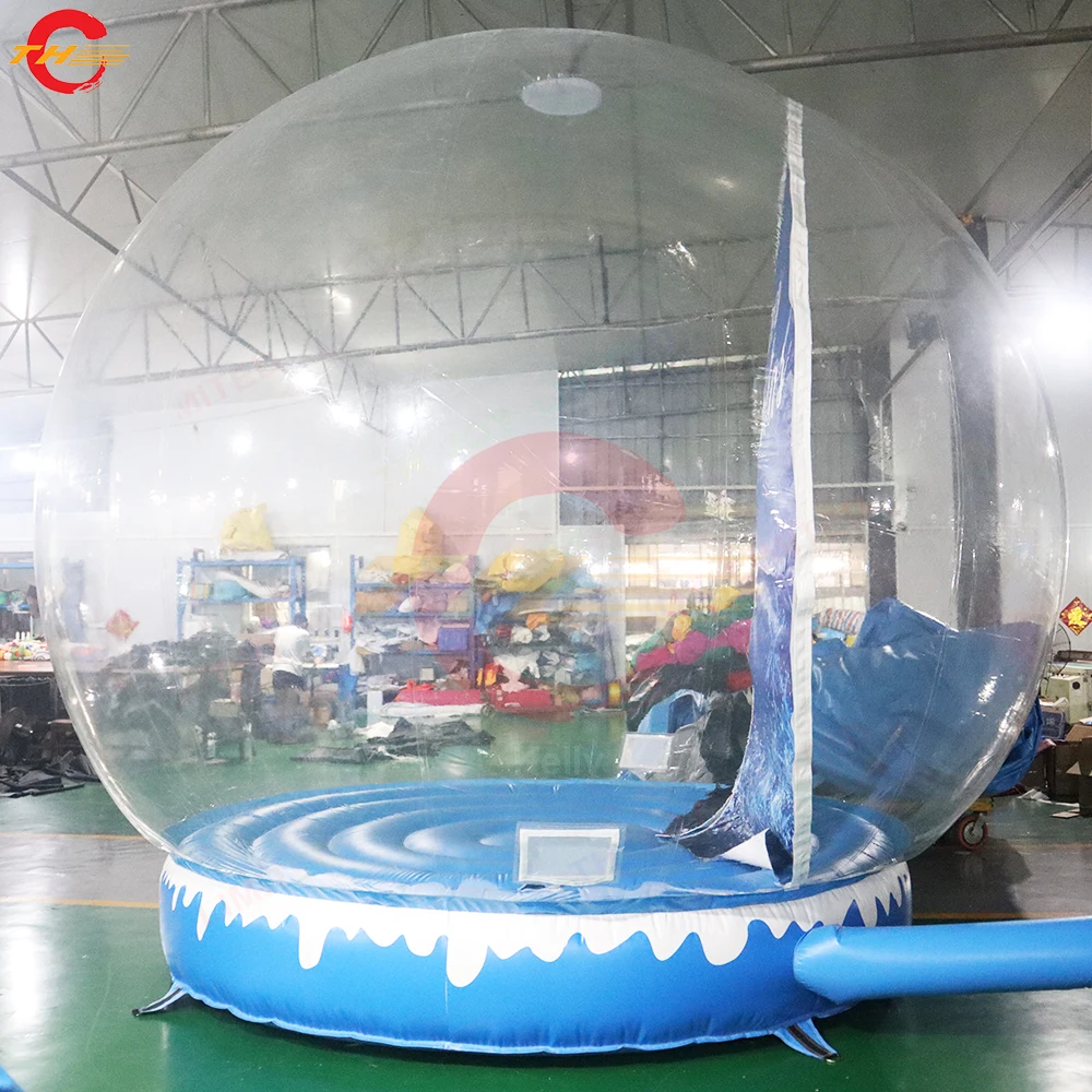 Fast Door Shipping 4m Dia Clear Inflatable Christmas Snow Globe Inflatable Bubble Tent for Xmas Promotion