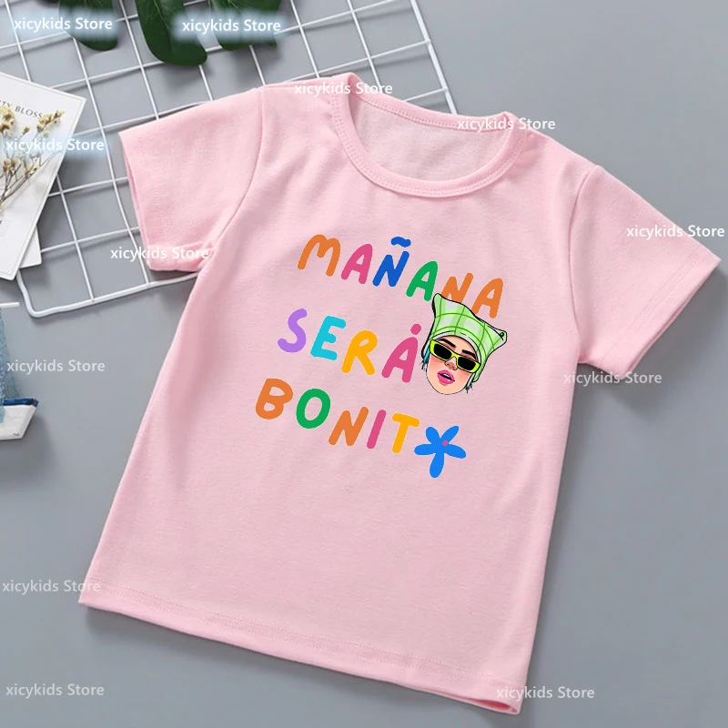 Camiseta con estampado gráfico de Karol G Bichota para niña, ropa de moda Harajuku para niña, Top de manga corta de verano, venta al por mayor