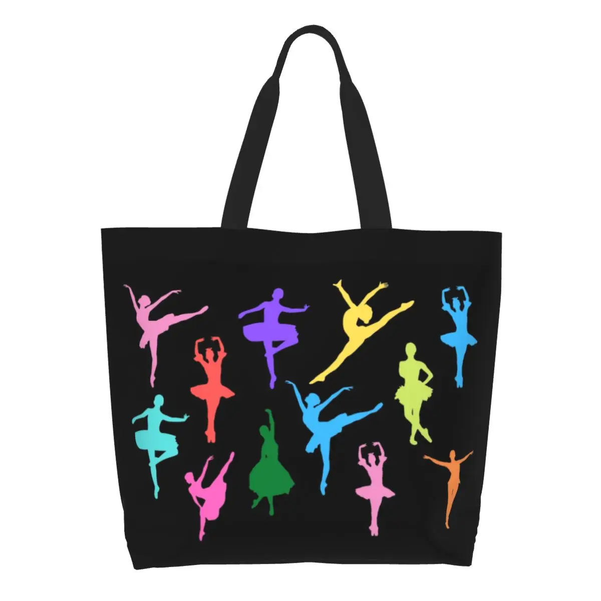 Fashion Printed Ballet Dance Lover Shopping Tote Bags Portable Canvas Shopper Shoulder Ballerina Dancer Handbag