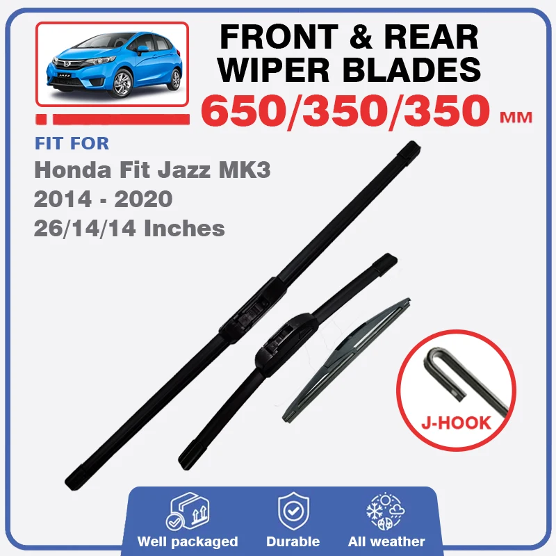 For Honda Fit Jazz 3 MK3 GK GH GP 2014 - 2020 RS Front Rear Windshield Wiper Blades 26