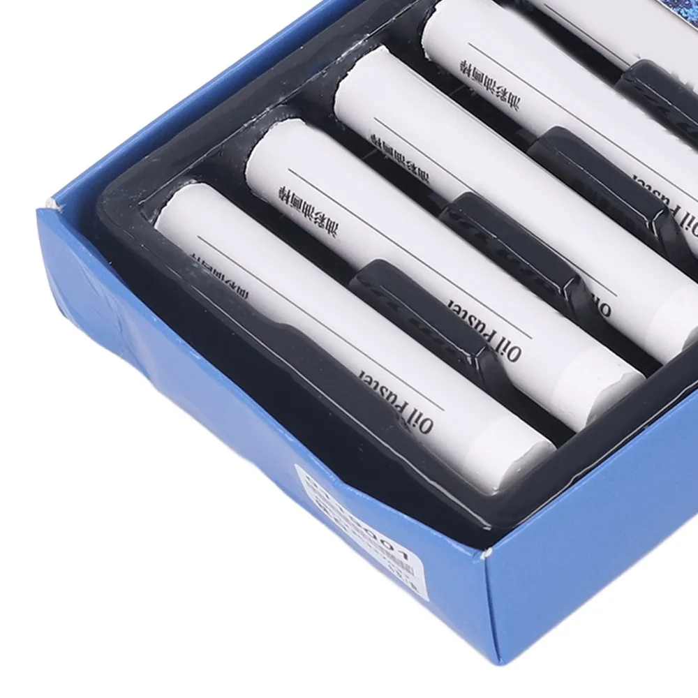 6PCS Pure White Oil Pastels Soft Smooth Core Mild Non-toxic Art Pastel Sticks Easy Color Overlay Pastel Sticks