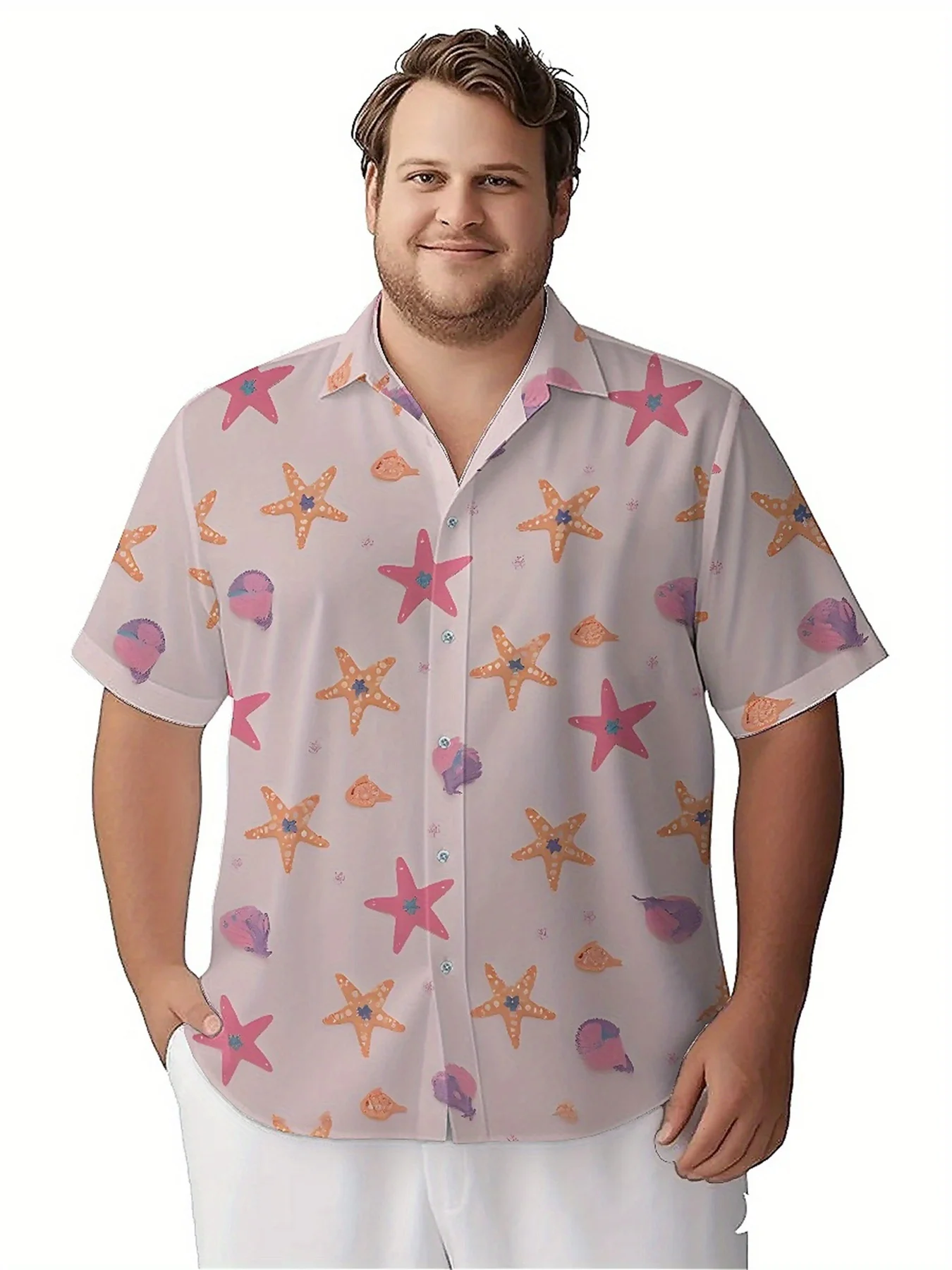 قمصان هاواي للرجال مقاس كبير بنمط مطبوع على شكل المحيط، قمصان عصرية جديدة في الصيف، ملابس هيب هوب روك للشارع