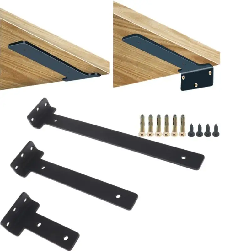 Nuevo Juego de Soportes de Partición en Forma de L, Soportes de Repisa Resistentes, Soporte Metálico Industrial para Montaje en Pared con Tornillos