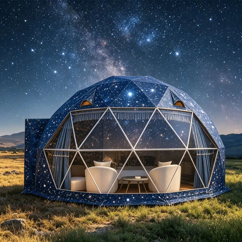 Camping Dome House Luxury Outdoor Glamping Shelter with Transparent Panoramic Window Customizable