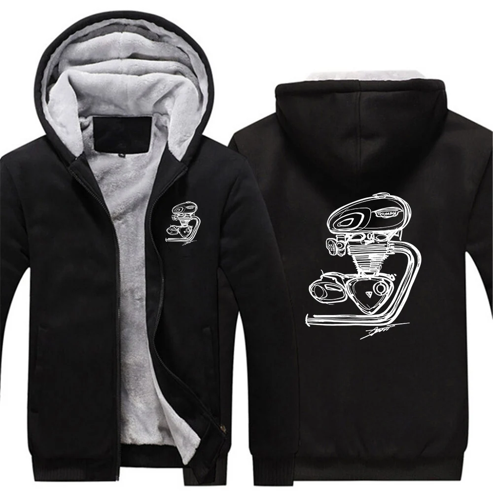 Motorcycle Engine Modified Retro Men's thick pullover is suitable for adding insulation inside during winter hoodies jacket