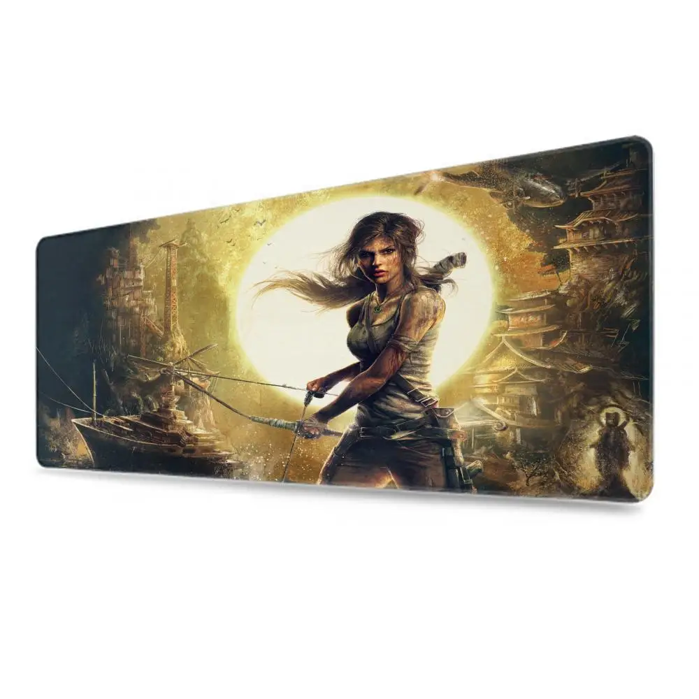 Tomb Raider Lara Croft Pc Decoration Board Gaming Laptops Computer Desks Desktop Accessories Mousepad 900x400 Gamer Rug Hot Pad