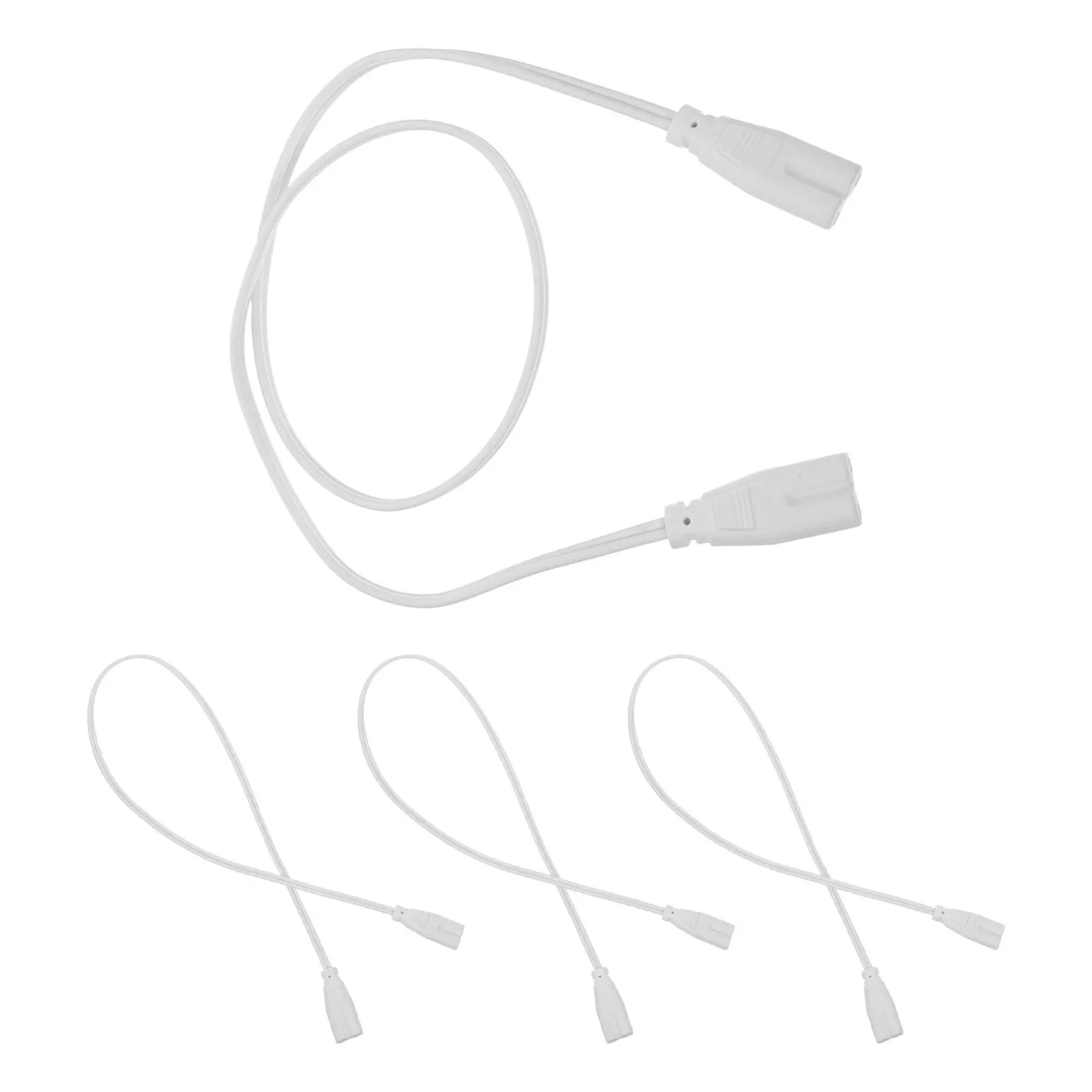 4Pcs LED Tube Connector Cable Dual-Ended 19.7 Inch Linkable Wire for Integrated Light Fixture Extension Power Cord