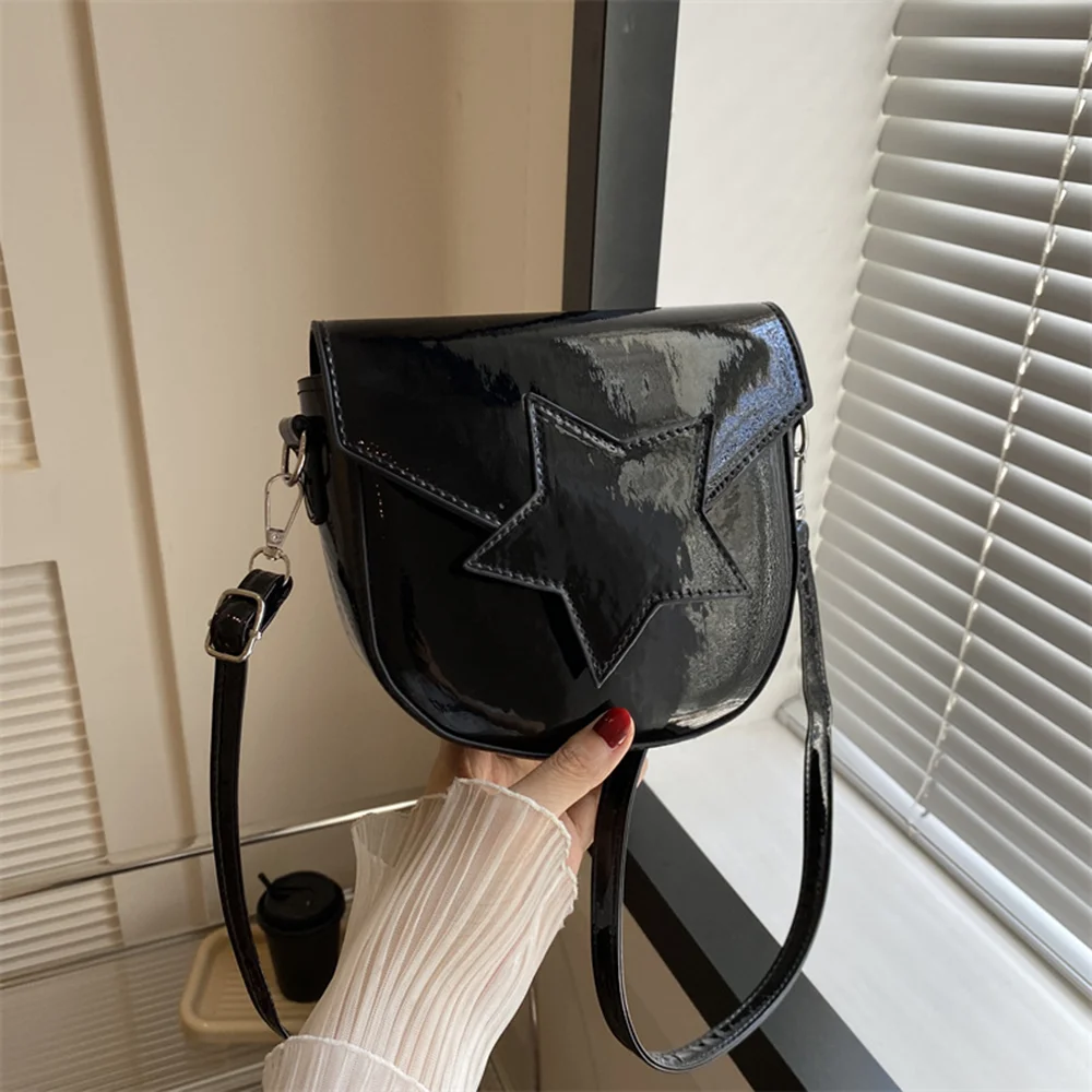 Fashion Y2K Laser Silver Small Crossbody Bag Women Stytlish Pu Leather Shoulder Bag