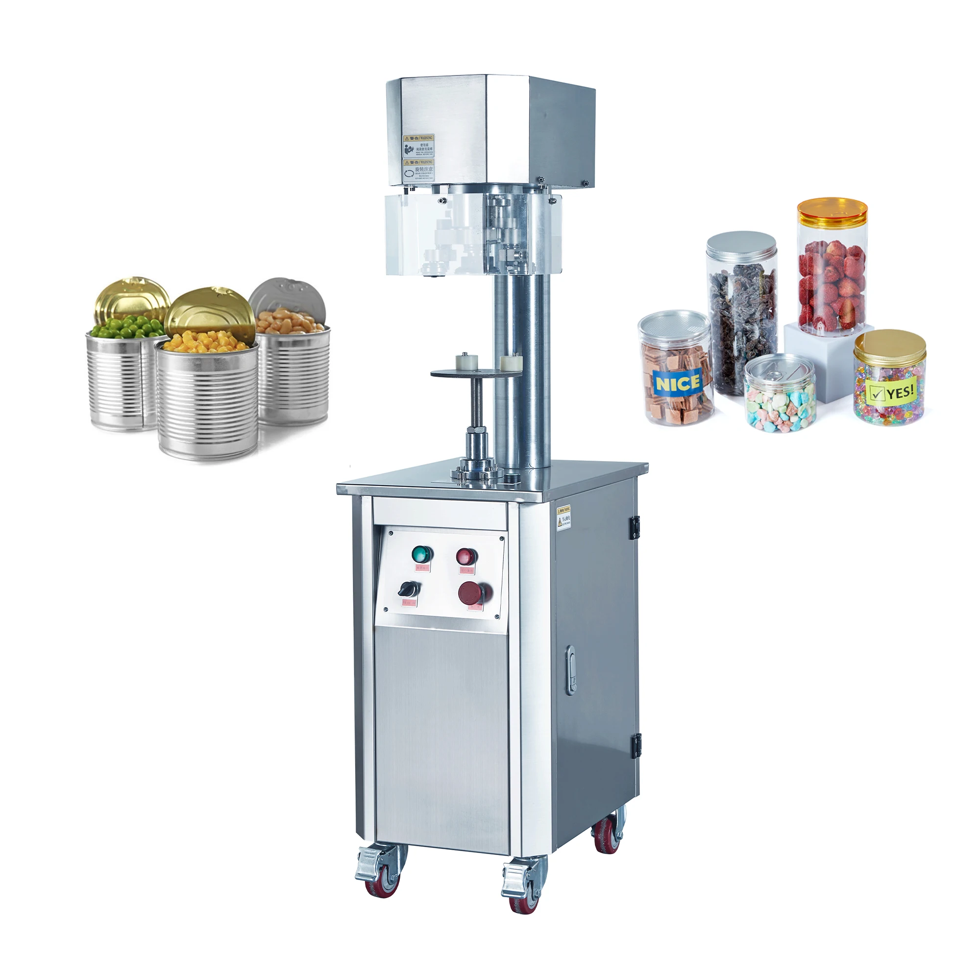 Máquina selladora de latas de carne a precio de fábrica para latas de carne de res, alimentos enlatados en PET y pescado