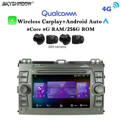 12G+256G Carplay Auto Android 13.0 4G LTE IPS Car DVD Player GPS WIFI Bluetooth RDS Radio For TOYOTA PRADO Cruiser 120 2003-2009