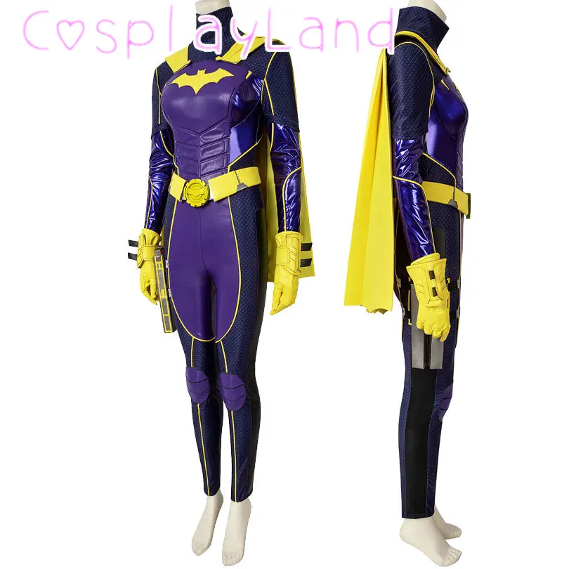 Gotham Knights Bat Girl Battle Cosplay Costume Adult Women Outfit Party Full Set with Props Halloween Suit Jumpsuit Cloak