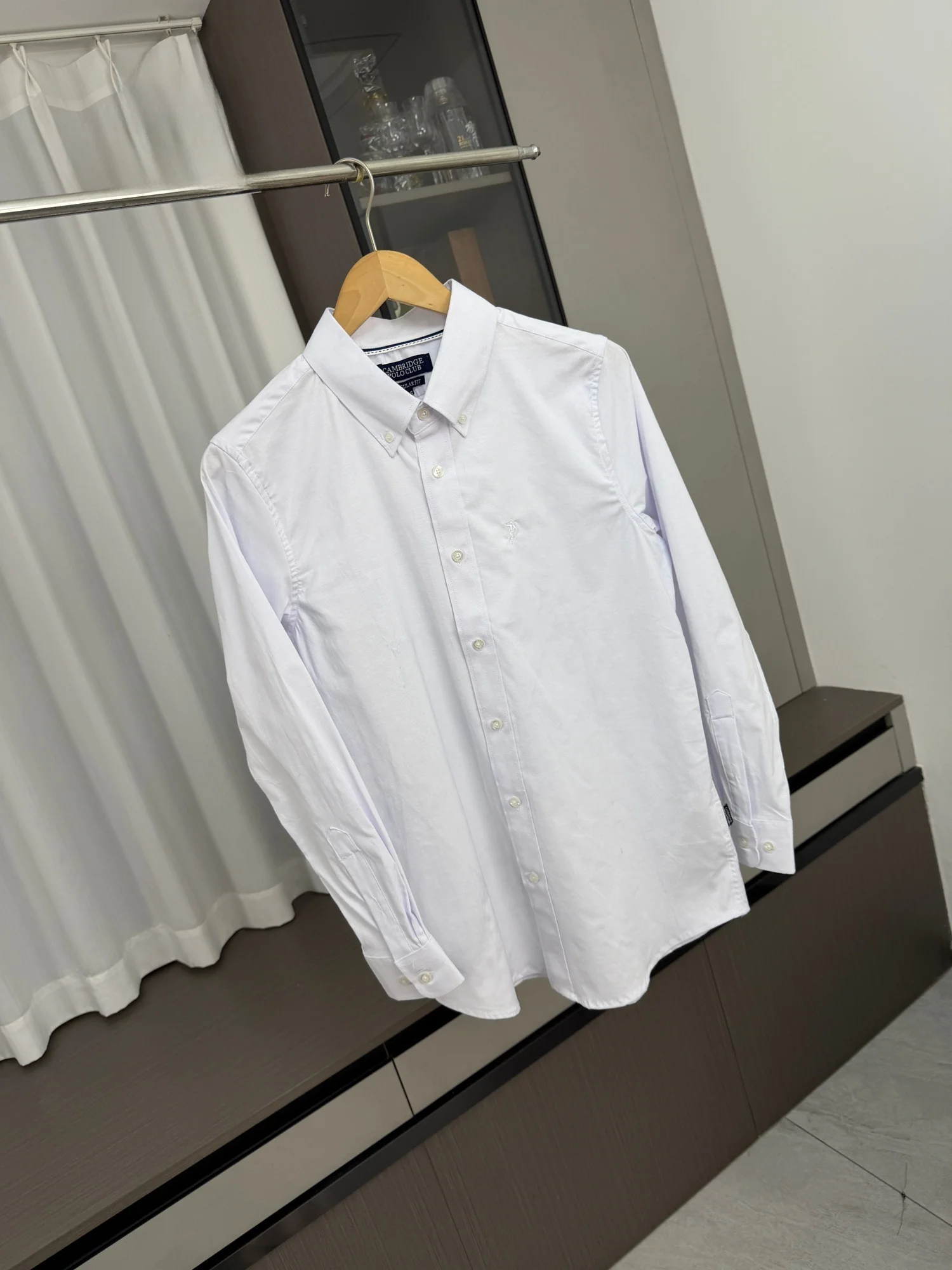 

Washed Pure Cotton Long Sleeve Casual Shirt Men's Spring Summer Breathable Plain Color Stand Collar Fashionable Urban Wear
