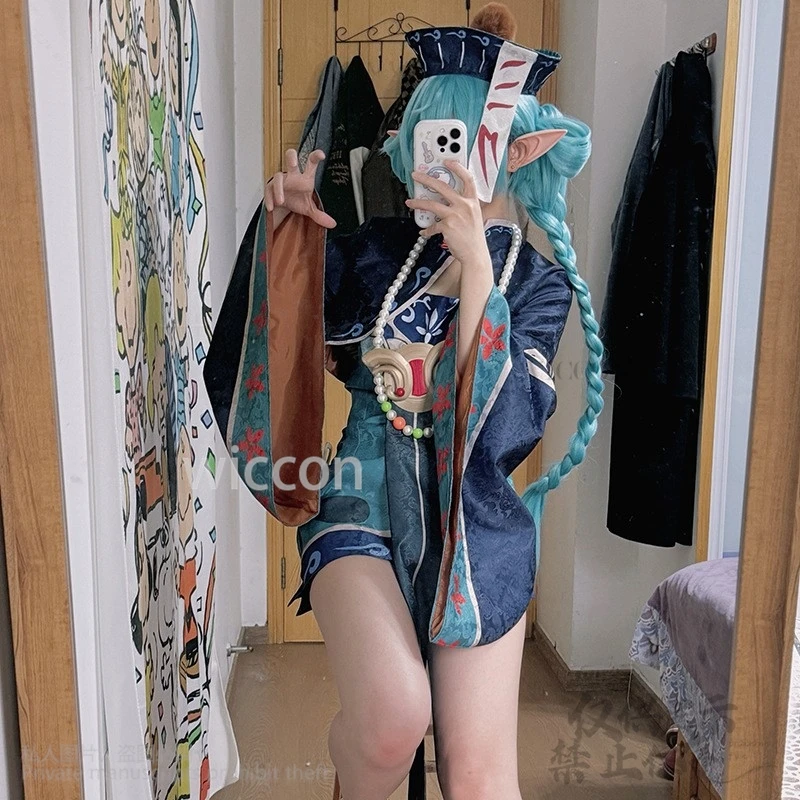 게임 프로젝트 Sekai 다채로운 Vtuber 코스프레 Mikuuu 좀비 코믹 콘 의상 헬로윈 파티 복장 여자 여자 가발 로리타