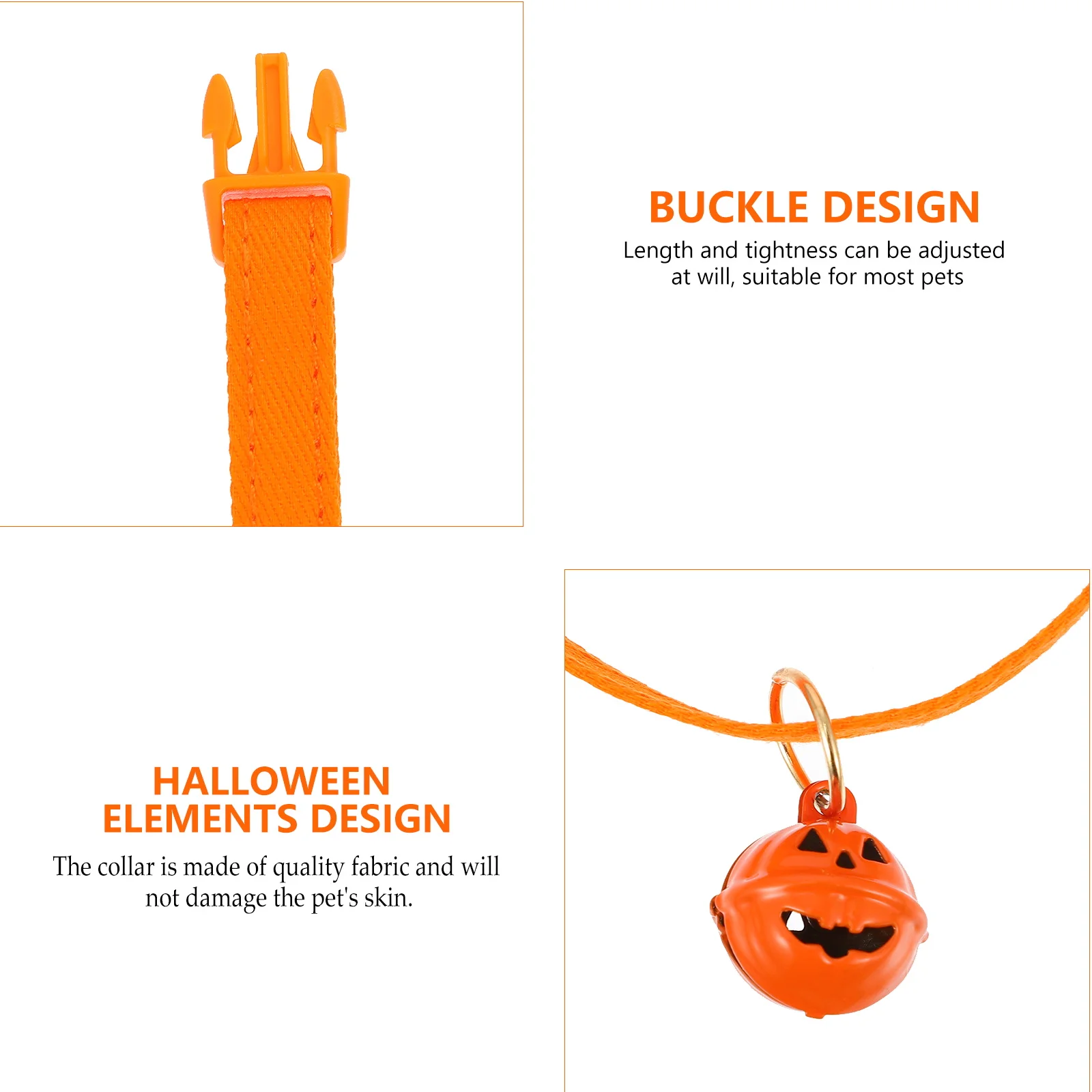 

2Pcs Pumpkin Ghost Pendant Halloween Pet Collar Adjustable Cat Dog Neck Chain Funny Collar Party Dress Up Pet Neck Chain