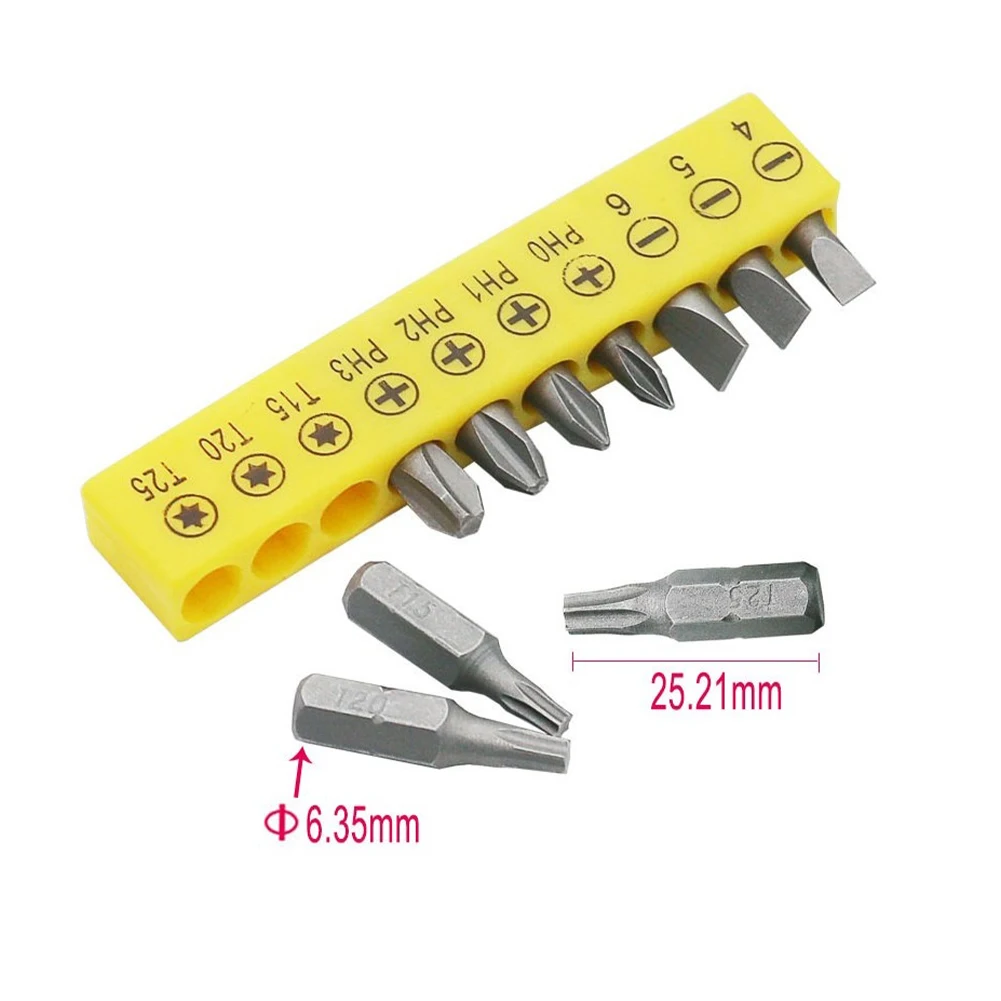 Multifunctional Ratchet Wrench Screwdriver Hex Bits Set 1/4\'\' Hex Socket Screw Driver Maintenance Tools PH0 PH1 PH2 T1 T20 T25