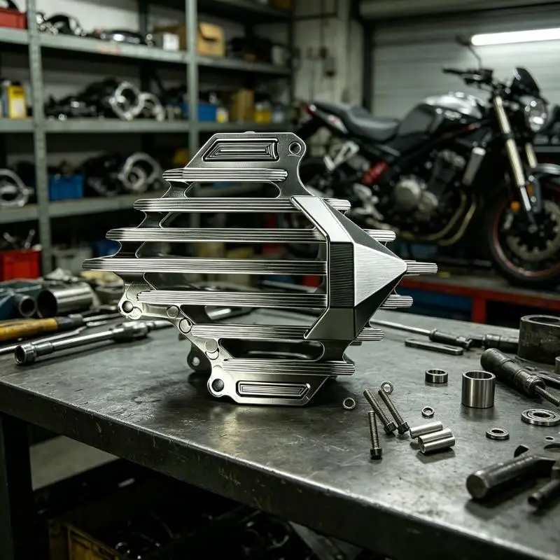 M76E Aluminium-Kühlerschutzgitterabdeckung, Motorrad-Wassertank-Kühlerabdeckung – Detail 3