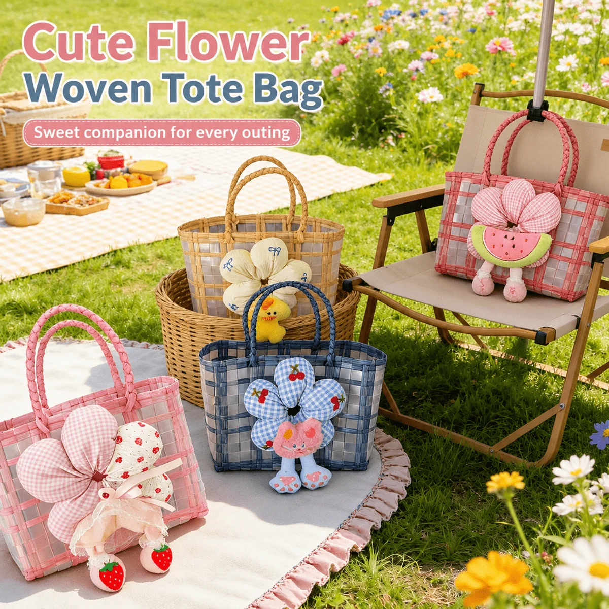 Retro Waterproof Woven Tote Bag Waterproof Niche Basket Handbag Large Capacity Gift Bag Ladies Portable Tote Bag For Women