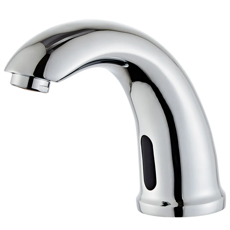 Single-Hole Brass Basin Faucet Fully Automatic Smart Sensor Brushed Ceramic Hot Cold Water Mixer For Kitchen