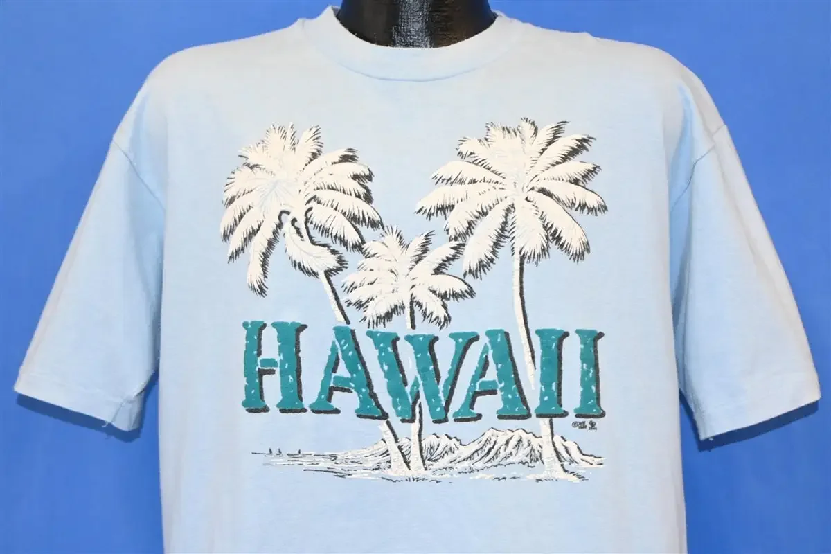 90s Hawaii Tourist Palm Tree Volcano T Shirt Extra Large