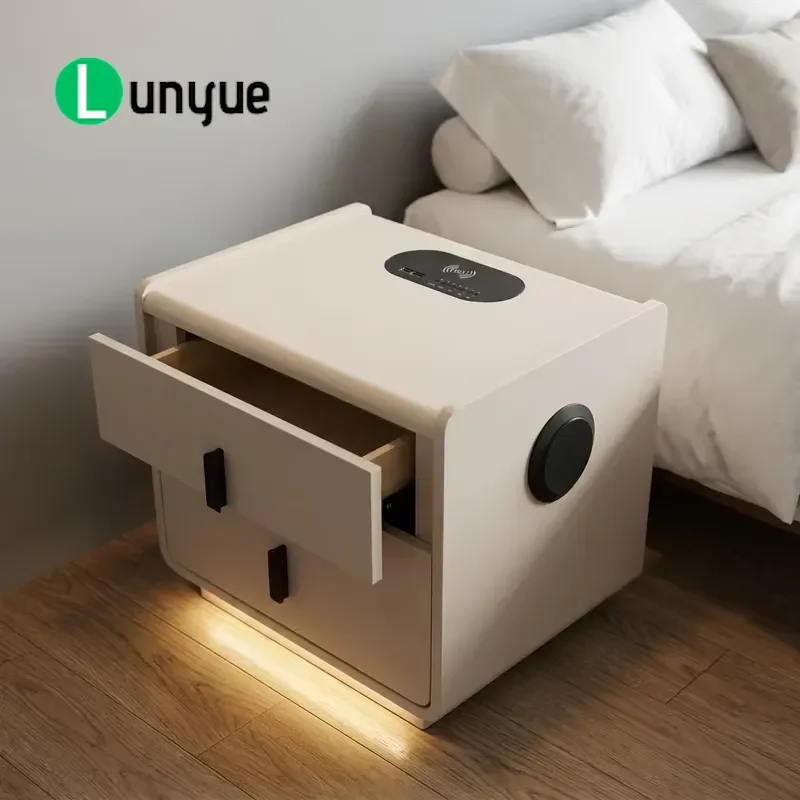 Smart Bedside Table with Wireless Charger Bluetooth Speaker Storage Drawer Modern Nightstand for Bedroom Hotel Home Furniture