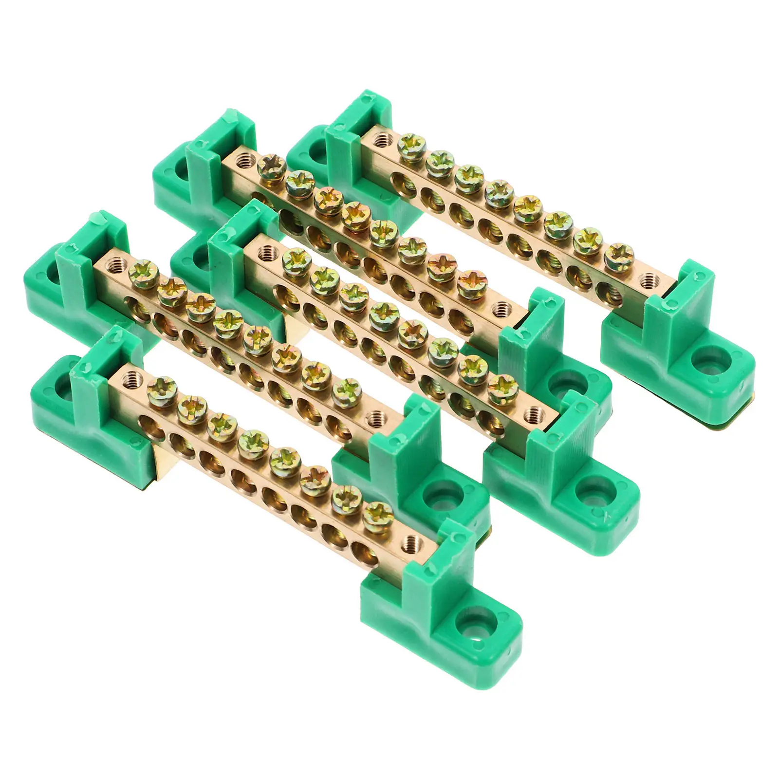 5Pcs Copper Terminal Blocks High Conductivity Electrical Distribution Block Junction Wire Connector Grounding Bus Bar Terminal