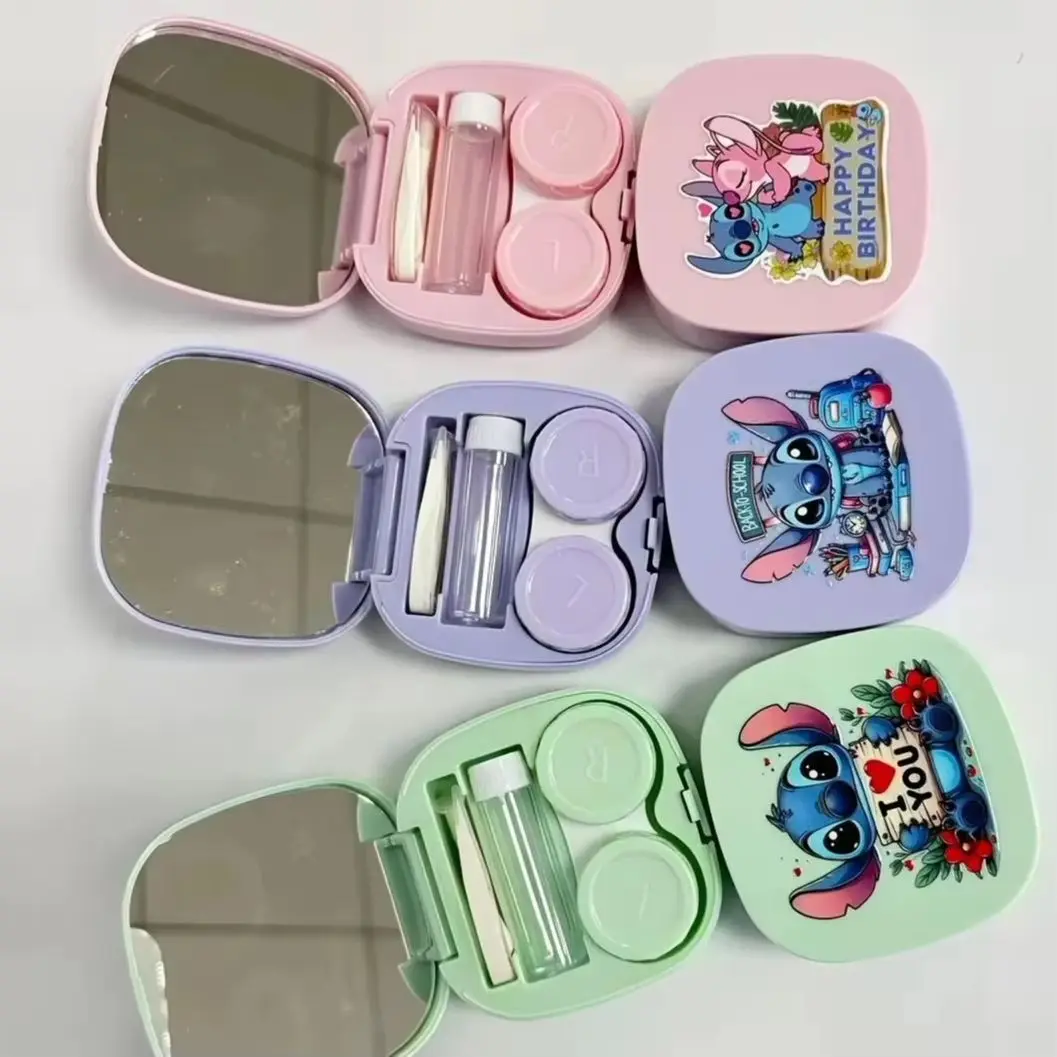 Disney Mickey Stitch glasses case, portable Contact lens case, travel‑friendly, bag‑portable, with cute cartoon patterns view 6