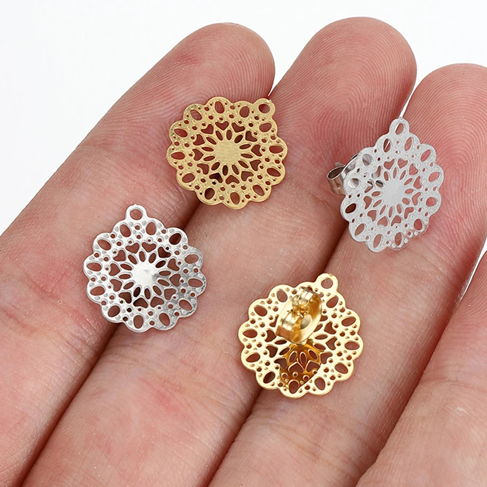 10pcs Stainless Steel Earrings Making Materials Findings Ear Studs Dangle Earrings Earplugs for DIY Jewelry Making Accessories