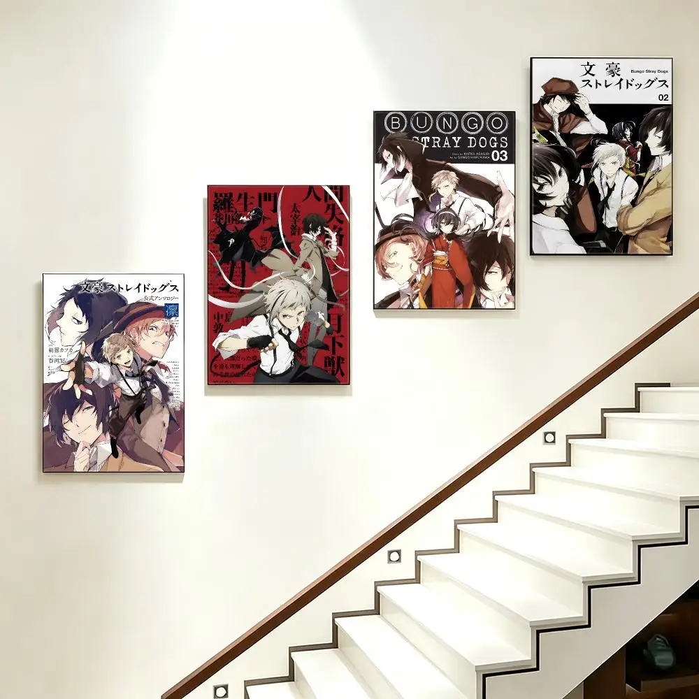 anime Bungo Stray Dogs Poster Poster HD  Printing Soothing and Cream Style Home Decor for the Living Room cafes Gift Giving